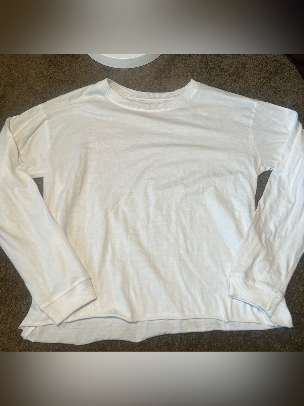 Classic White Long-Sleeve Crewneck Shirt